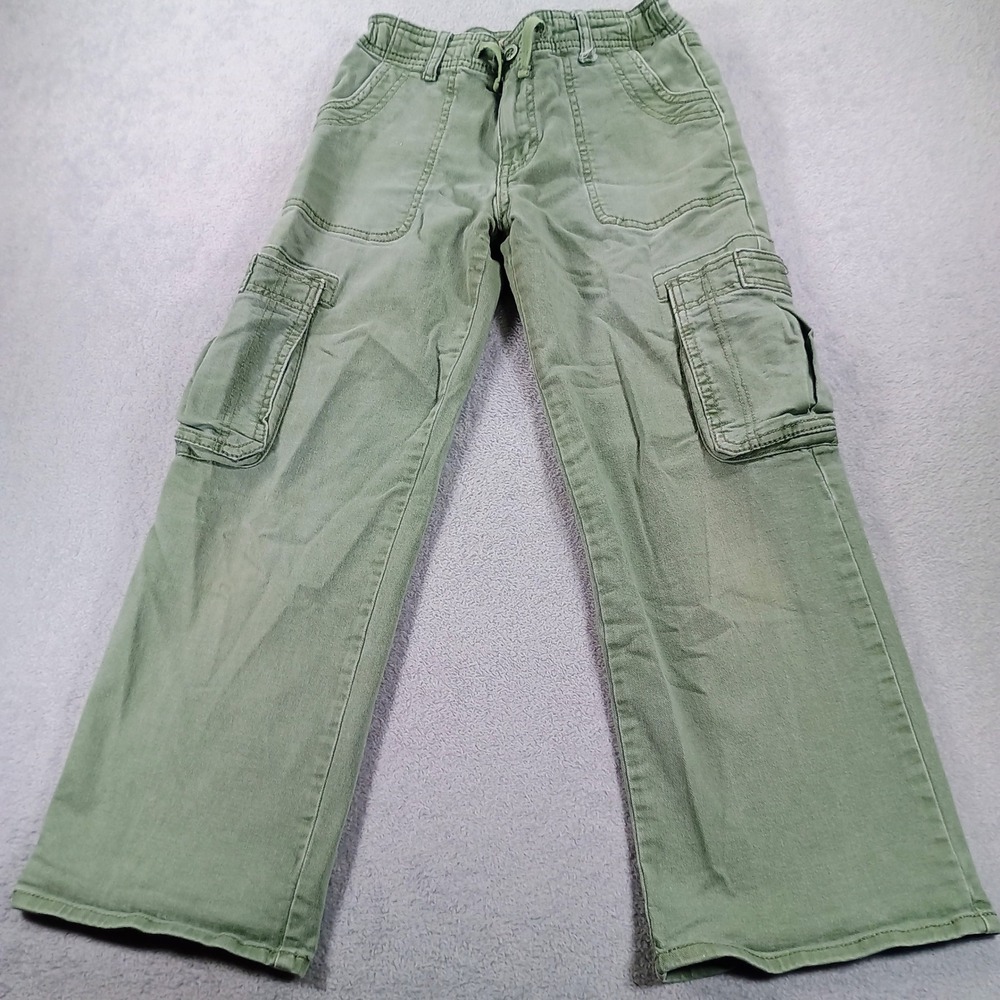 Levi's Kids Wide Leg Cargo Pants Olive Green Size 10 Adjustable Waist